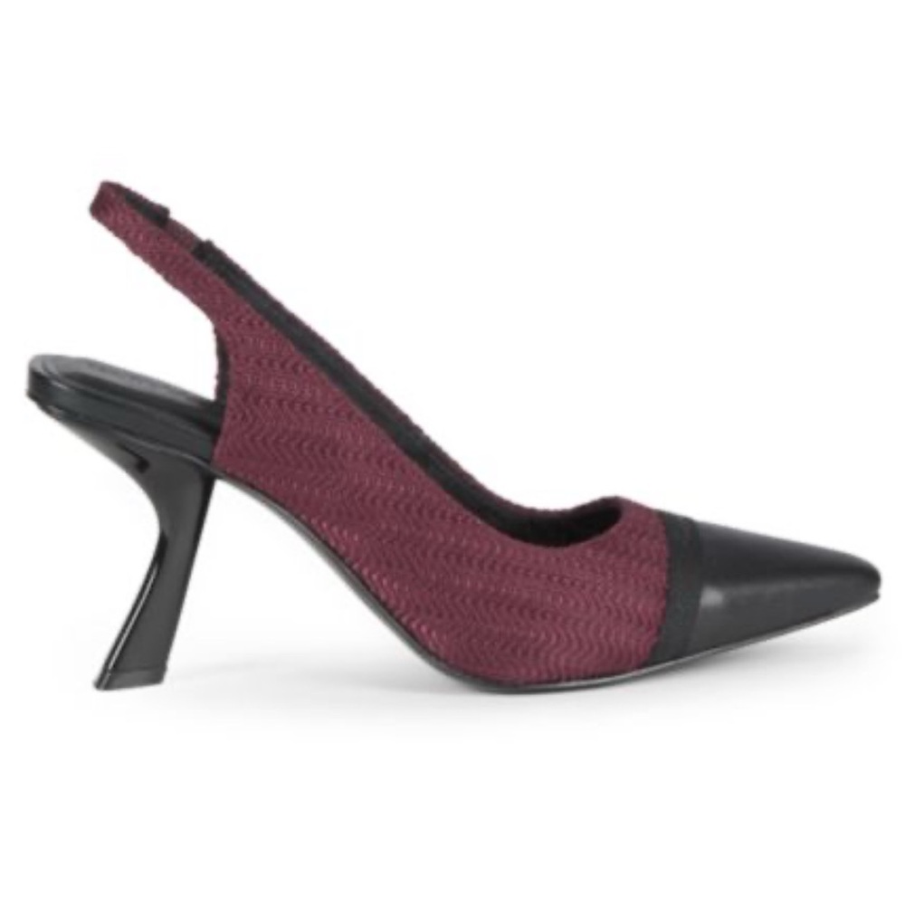 Karl Lagerfeld Paris Slingback Toe Pumps 🆕 Color: Wine/Black size: 8 🦋💧💎💦